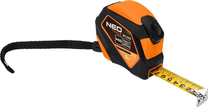 Actual product image Neo Stahlbandmass 5 m x 25 mm, selbstverriegelnd, Stopptaste, Magnet