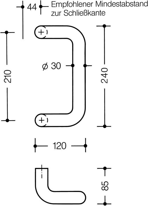 Productafbeelding Hewi Duwbeugel Kleur nr. 90m Breedte 120 mm (Deurknop)