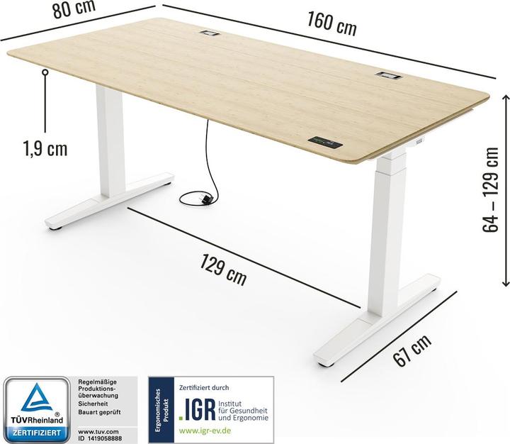 Immagine prodotto Yaasa Desk Expert (160 x 80 cm)
