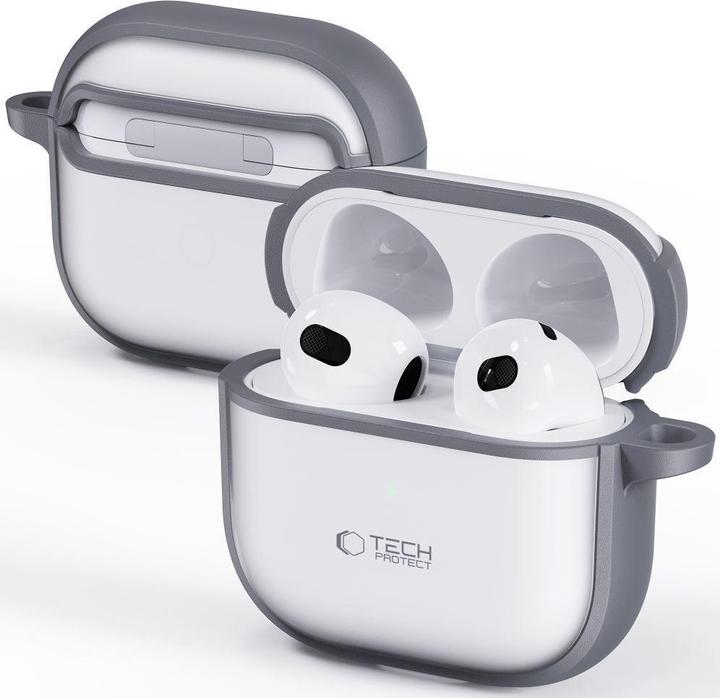 Actual product image Tech-Protect Slim Hook Case for AirPods 4 - Gray (Headphone sleeve)
