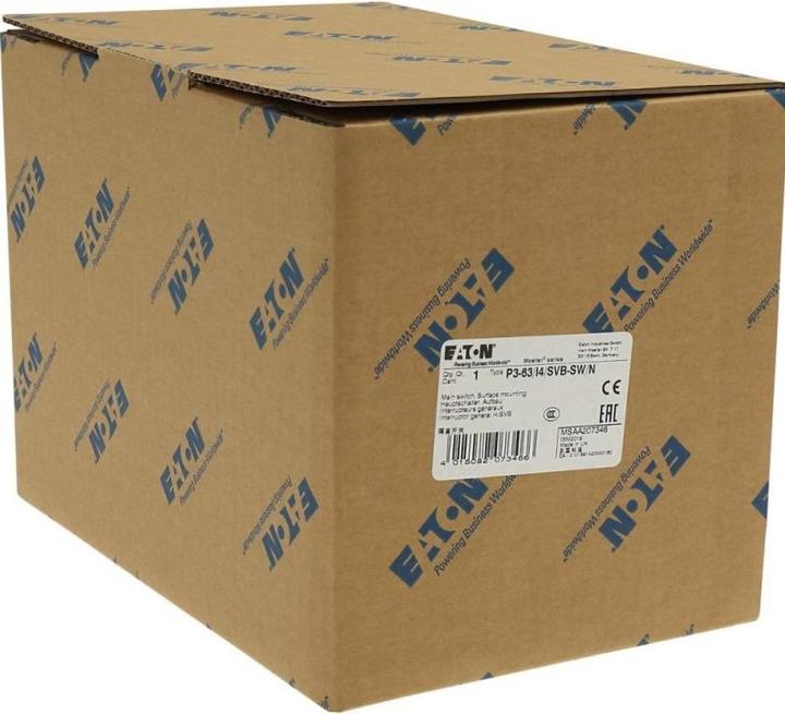 Immagine prodotto Eaton P3-63/I4/SVB-SW/N - Interruttore rotante - 3P - Nero - Bianco - IP65 - 160 mm - 139 mm