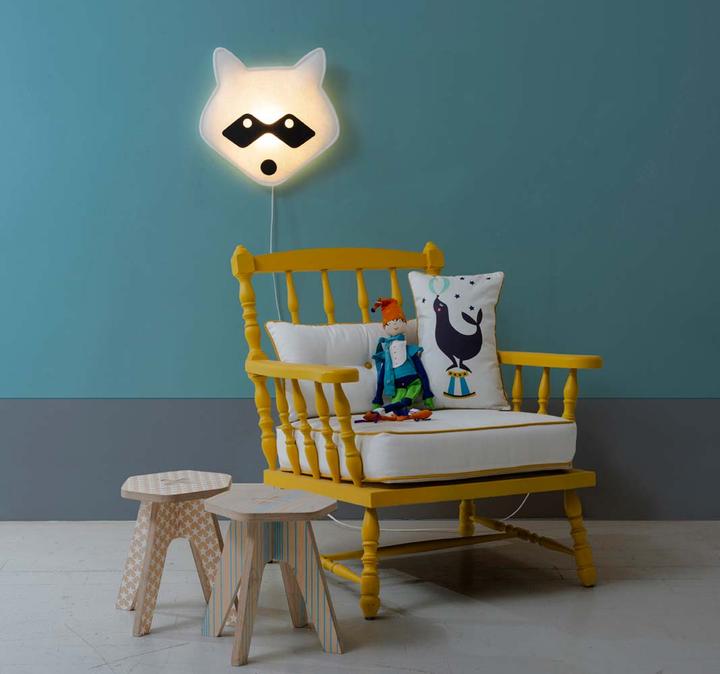 Actual product image Buokids Soft wall lamp raccoon black