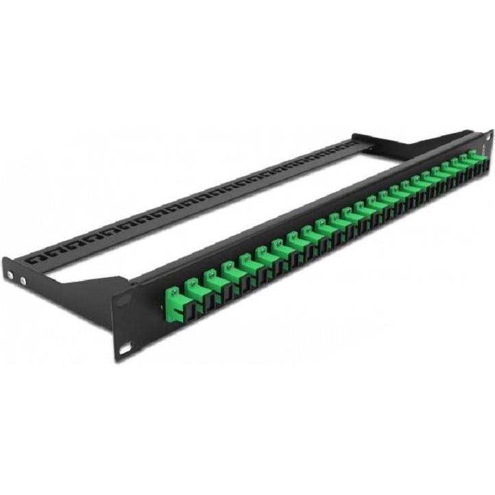 Delock 19? LWL Patchpanel 24 Port SC Simplex grün, Server Zubehör, Grün, Schwarz