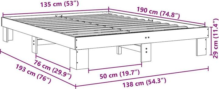 Produktbild vidaXL Bettgestell (135 x 190 cm)