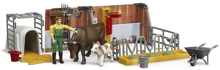 Produktbild Bruder Kuh und Kälberstall mit Landwirt