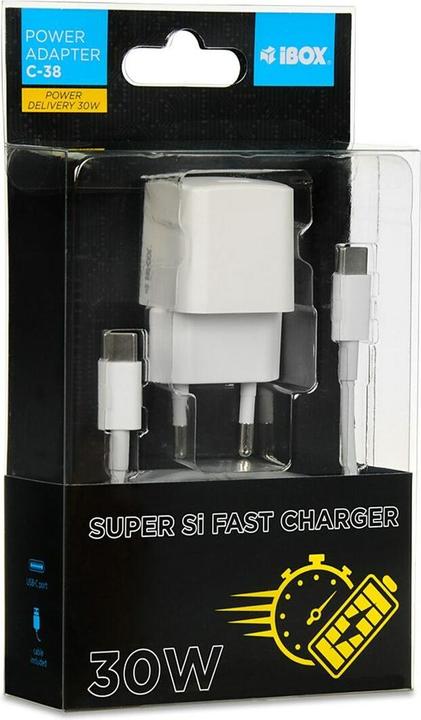 Image du produit iBox Chargeur de voyage I-BOX C-38 PD30W, blanc (30 W, 1 portion)