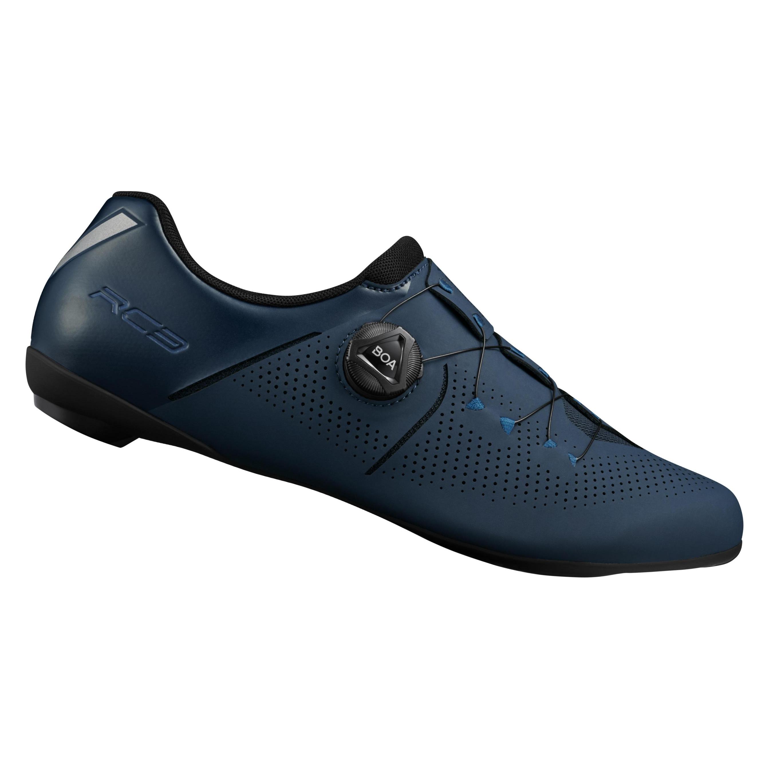 Shimano, Damen, Veloschuhe, Rennrad - Fahrradschuhe RC302 Wide, Navy (46), Blau