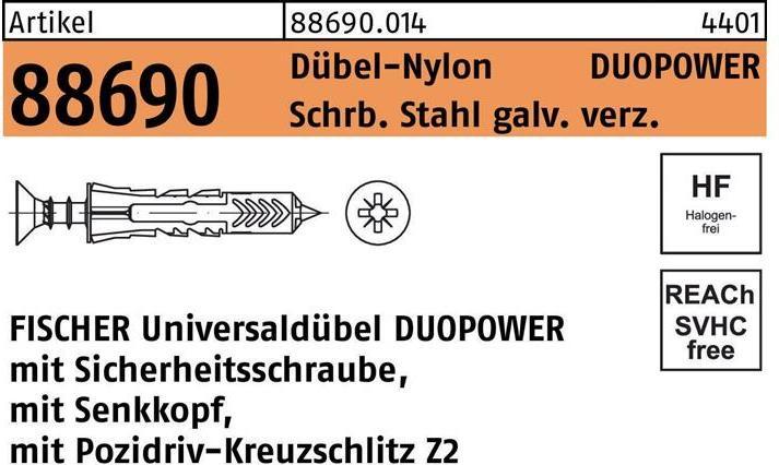 Produktbild Fischer 94626 Unidue UX 10X60 R WH NV (50 Stk.)