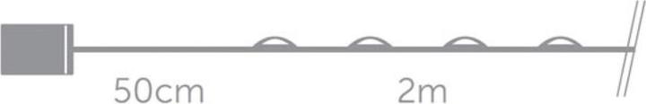 Image du produit Light Creations Microlight LED - 2 m - 40 lampes blanches chaudes - fil d'argent - piles non fournies (2 m)