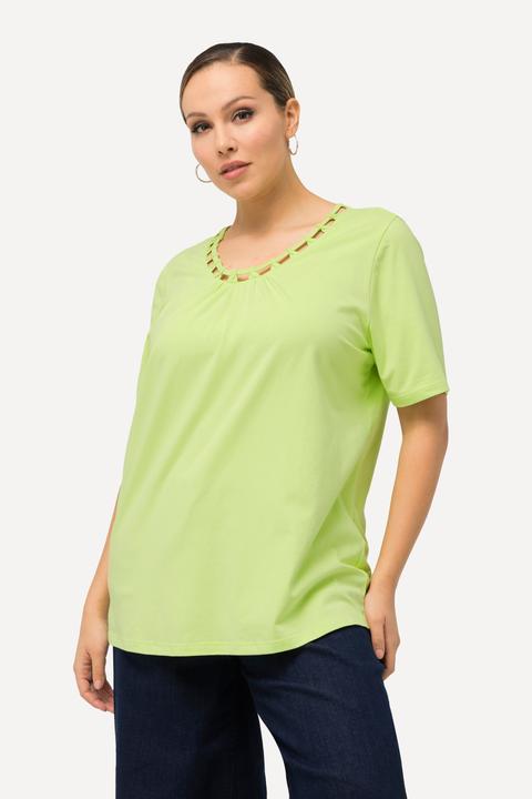 Immagine prodotto Ulla Popken T-shirt con scollo rotondo con aperture e mezze maniche (50, 52)