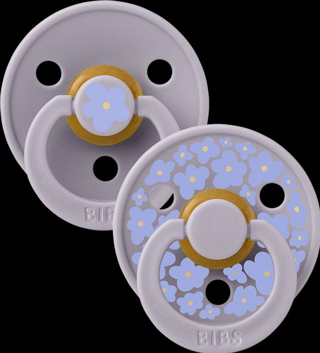 Produktbild Bibs Studio Nuggi Colour 2 PACK Latex Round 0-6m Jasmine Grey Mix (2 x, bis 6 Monate)