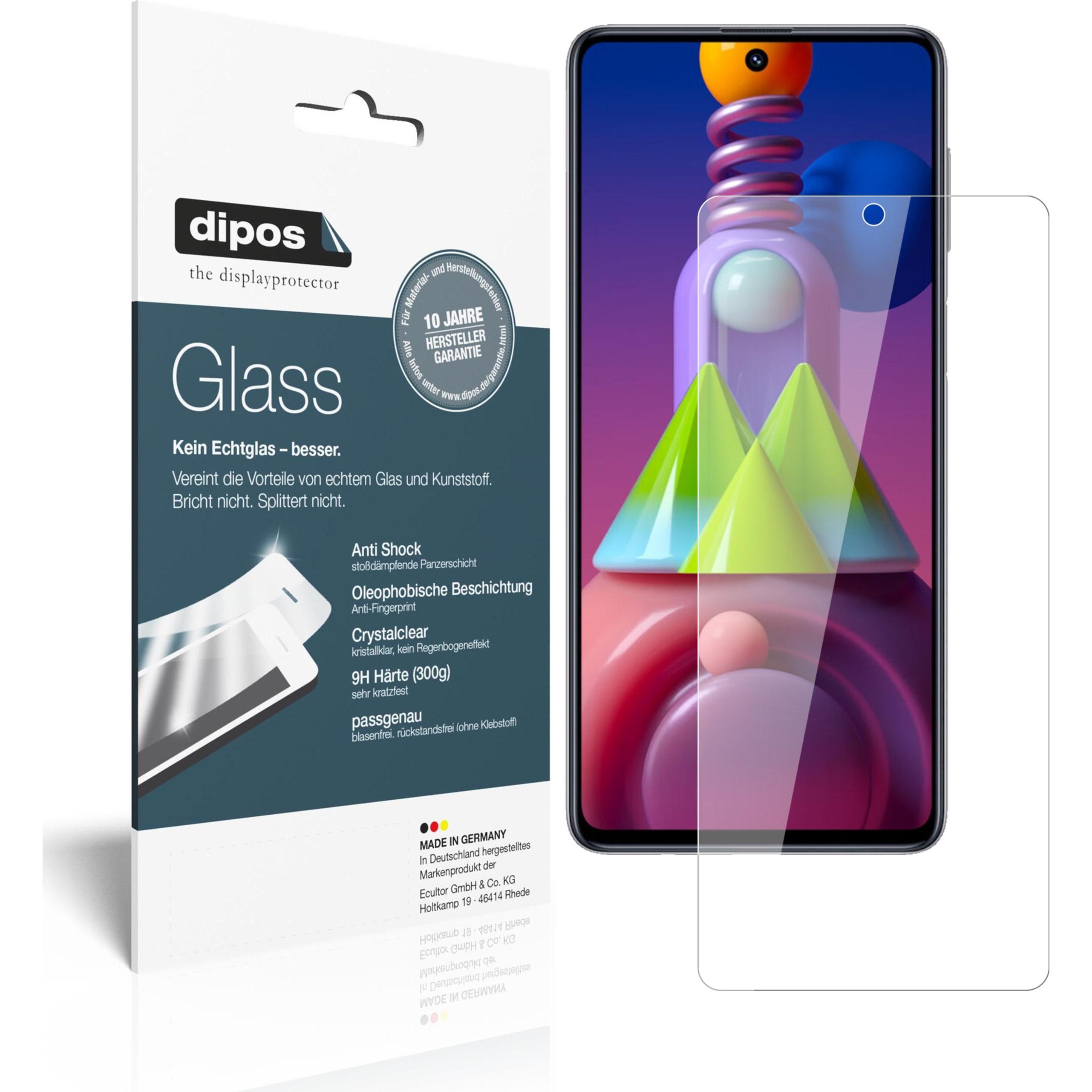Dipos Displayschutz Anti-Shock (2 Stück, Samsung Galaxy M51), Smartphone Schutzfolie, Transparent