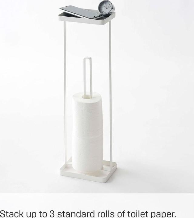 Actual product image Yamazaki Toilet roll holder with shelf TOWER
