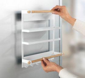 Actual product image Wenko Magnetic kitchen shelf Magna white/bamboo