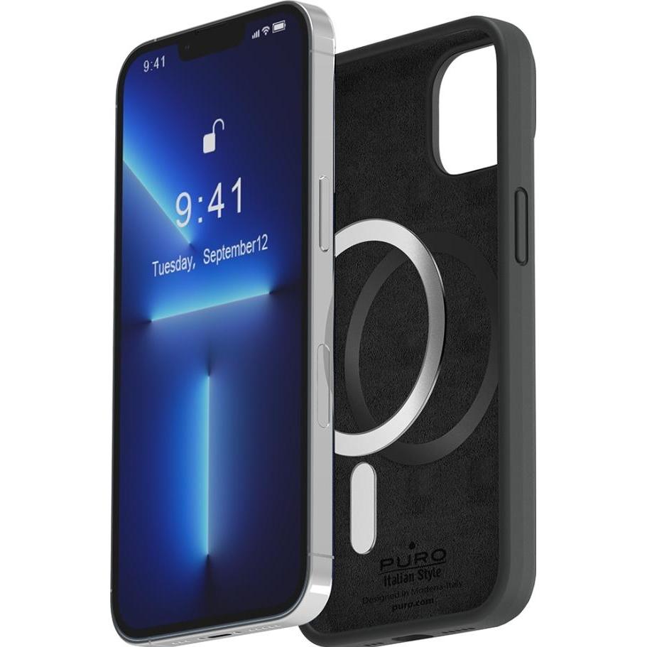 Puro ICON MAG iPhone 14 Plus 6,7" MagSafe czarny/black IPC1467ICONMAGBLK (Apple iPhone 14 Plus), Smartphone Hülle, Schwa...