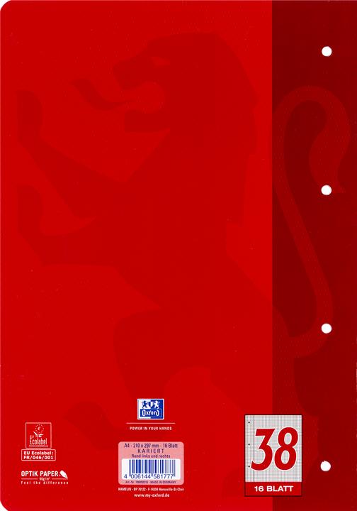 Actual product image Oxford Exercise book, A4, ruling 38 (A4, Checked, Hardcover)