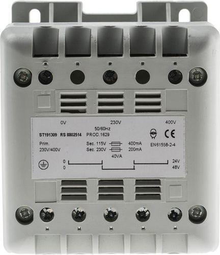 Produktbild RS PRO Control Panel Transformer 40VA 2x115V