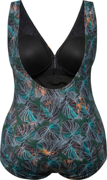 Produktbild Ulla Popken Badeanzug, Dschungelblätter, Softcups, Powermesh-Futter (62)