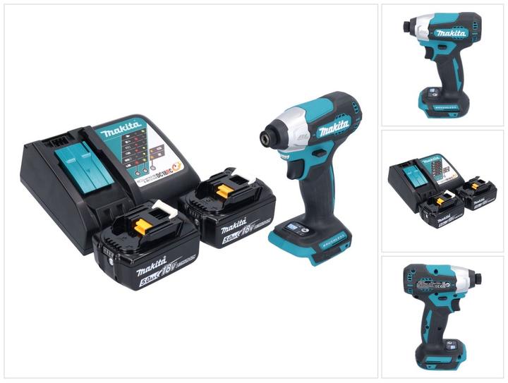 Produktbild Makita DTD 157 RT Akku Schlagschrauber 18 V 140 Nm 1/4" Brushless + 2x Akku 5,0 Ah + Ladegerät