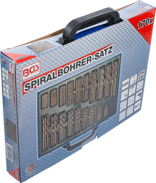 Produktbild BGS Spiralbohrer-Satz HSS 5% Cobalt-Legierung 1 - 10 mm 170-tlg. (1.0-10 mm)