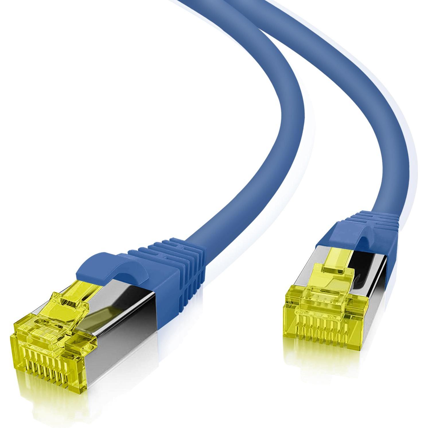 Thumbnail - Helos ultra flex Patchkabel S/FTP Cat 6a TPE blau 0,25m (S/FTP, CAT6, 0.25 m), Netzwerkkabel