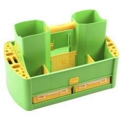 Allit, Werkzeugkoffer, Garten-Tragekasten GardenAid >W< 19/62, grün/gelb aus Polypropylen, 4 herausnehmbare Sortimentskä...