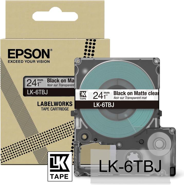 Produktbild Epson Matte Clear/Black 24mm LK-6TBJ (2.40 cm, Transparent, Schwarz)
