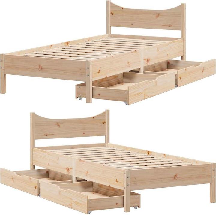 Immagine prodotto vidaXL Letto con cassetti in pino (180 x 200 cm)