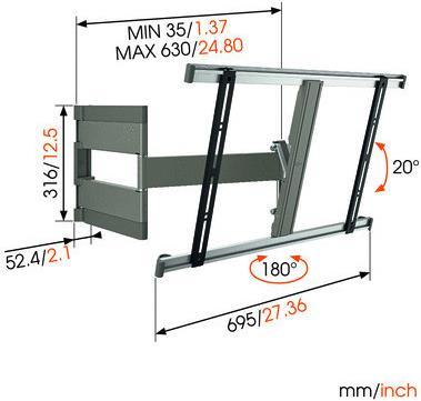 Actual product image Vogels Thin 345w (Wall, 65", 25 kg)