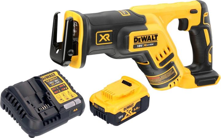 1x DeWalt DCS 367 cordless reciprocating saw, 1x DeWalt DCB 184 18 V 5.0 Ah battery, 1x DeWalt charger