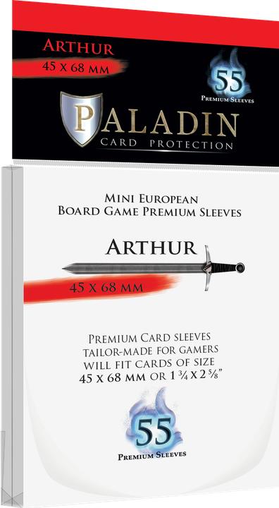 Actual product image Paladin Premium Clear Sleeves - Mini European Card (55) - (45x68 mm, Arthur)