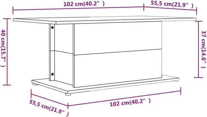 Image du produit vidaXL Couchtisch (102 x 55.50 x 40 cm)