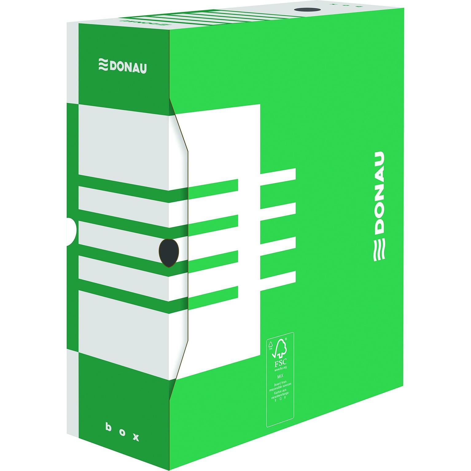 Donau, Archiviazione di documenti, Scatola d'archivio, cartone, a4/120mm, verde (A4)