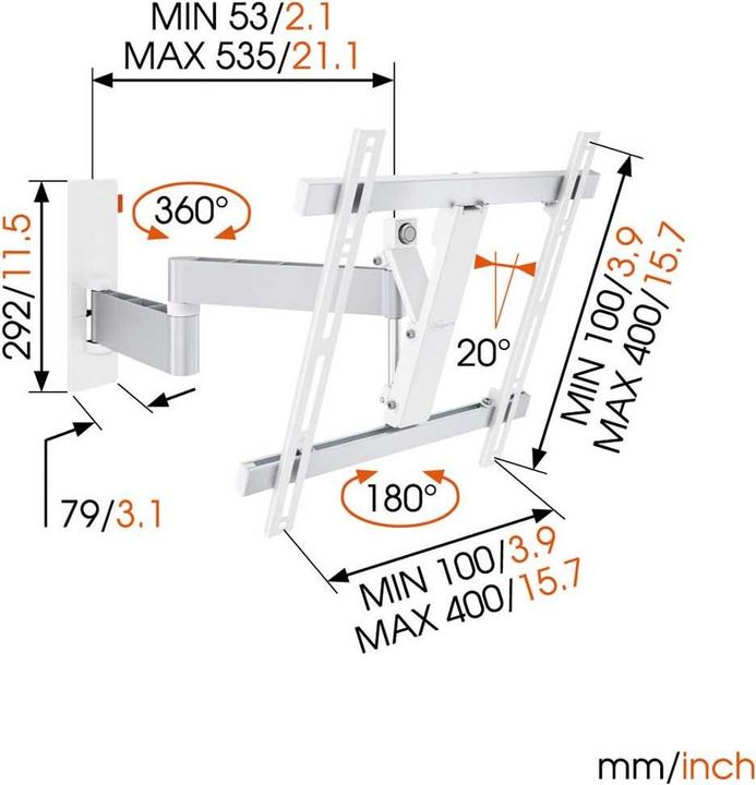 Actual product image Vogels Wall 2245w (Wall, 55", 20 kg)