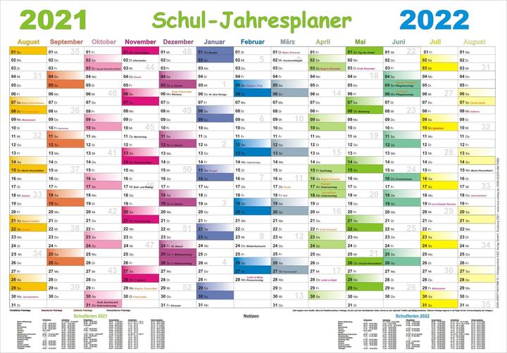 Image du produit Calendrier scolaire annuel 2021/2022
