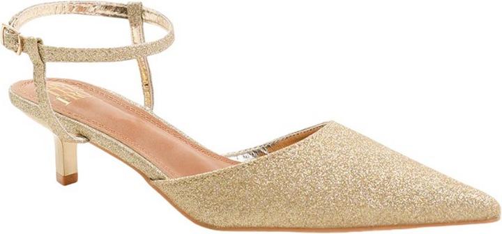 Actual product image Where's That From Womens/Ladies Malta Glitter Faux Leather Ankle Strap Kitten Heel Sandals (37)