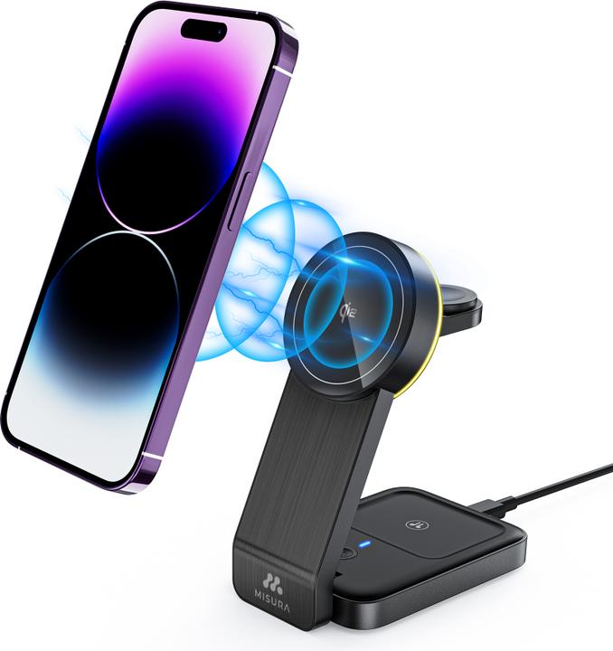 Image du produit Misura MH10 Station de recharge sans fil pliable 3 en 1 - WHITE