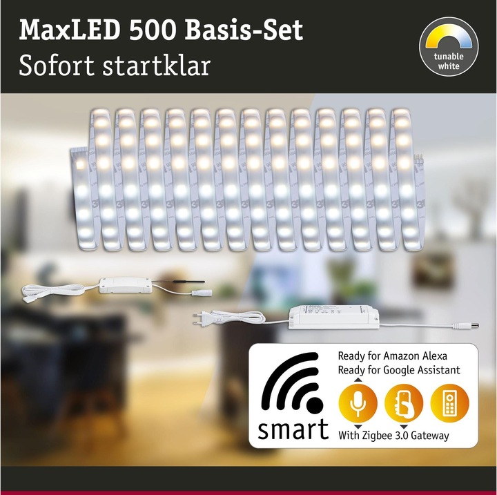 Immagine prodotto Paulmann Set di strisce MaxLED 500 (Bianco neutro, Bianco freddo, Bianco caldo, 500 cm, Interno, Esterno)