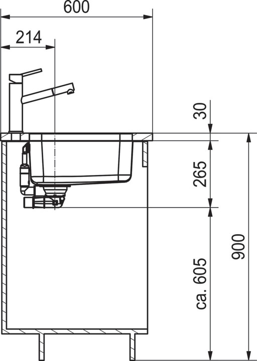 Actual product image Franke Undermount sinks Largo LAX 110 50 (41) (53 cm, 44 cm)