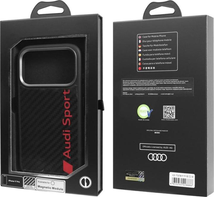 Produktbild NoName Case Audi R8 Carbon Fiber MagSafe for iPhone 17 Pro black (Apple iPhone 17 Pro)