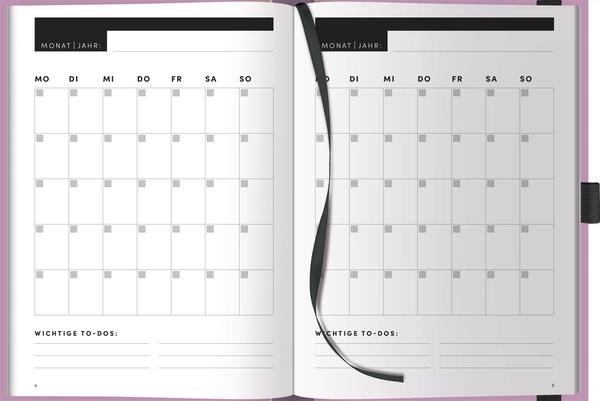 Produktbild Projekt-Meeting Planer Flieder (A5, Liniert, Harter Einband)