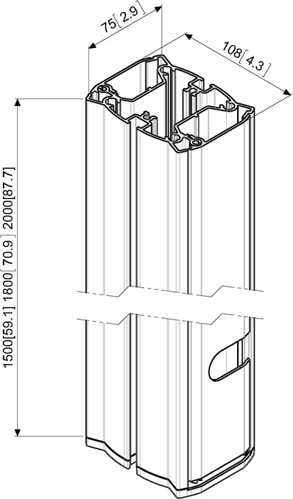 Image du produit Vogels PUC 2718 Profilé de stand, 180 cm, noir (100", 160 kg)