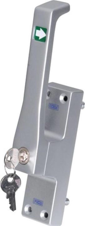 Fuhr Türtreibriegel 970Z DIN links silber eloxiert Leichtmetall Rundstange 10 mm