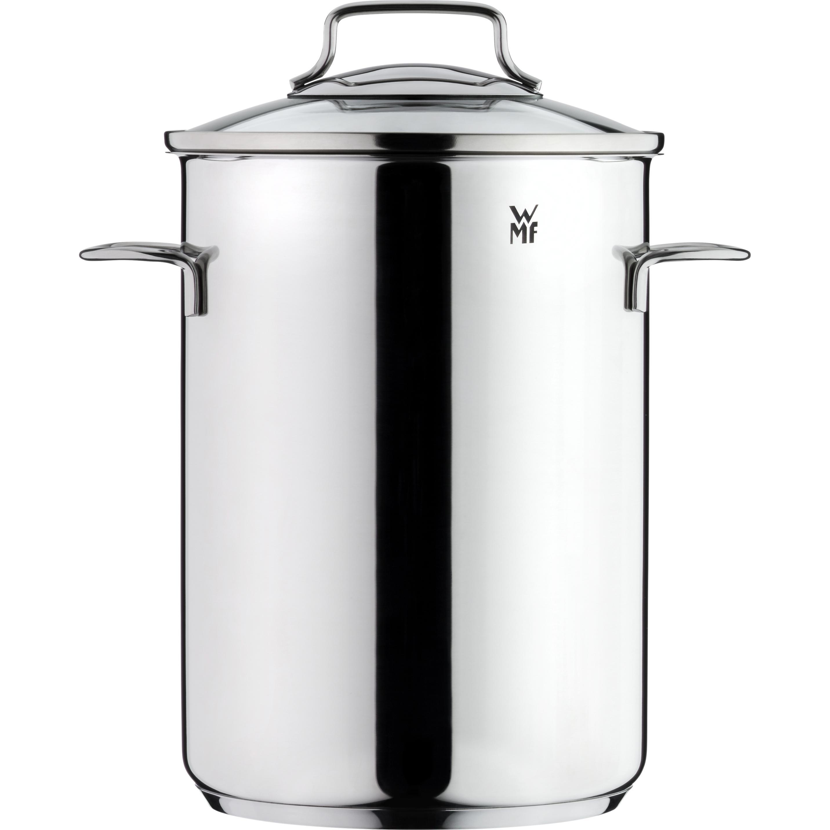WMF Spargeltopf Kochtopf Induktion hoch 16cm Topf mit Glasdeckel 5,0l Edelstahl, Pfanne + Kochtopf, Silber
