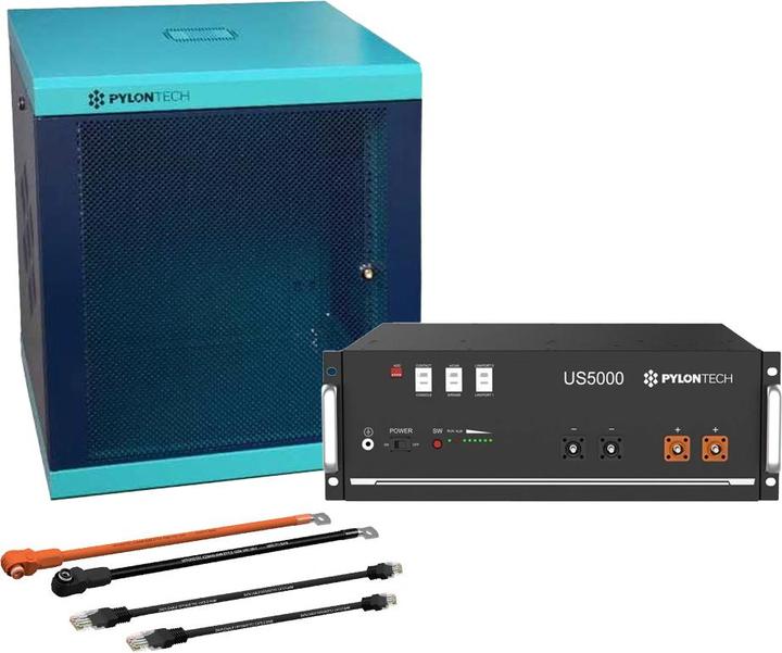 Immagine prodotto Pylontech Batteria LiFePO4 48V US5000 con BMS da 4,8 a 19,2 kHw e accessori