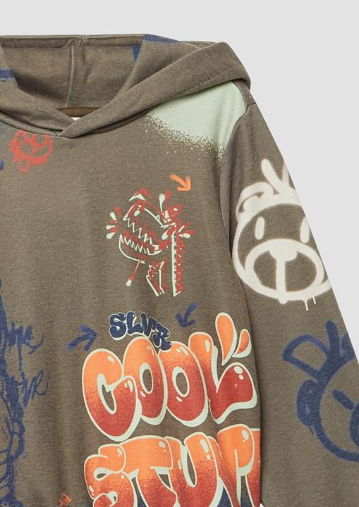 Produktbild s.Oliver Sweatshirt Hoodie mit All-over-Print im Graffiti-Stil (98)