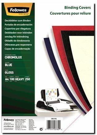 Image du produit Fellowes Feuille de couverture Chromolux, brillante, bleue
