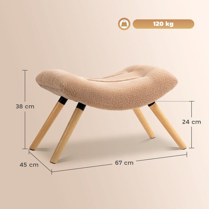 Actual product image Homcom Sitzhocker Polyester, Schaumstoff Braun