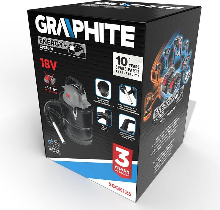 Produktbild Graphite Energy+ 18V Li-lon Aschesauger, 15L Tank (Aschesauger)