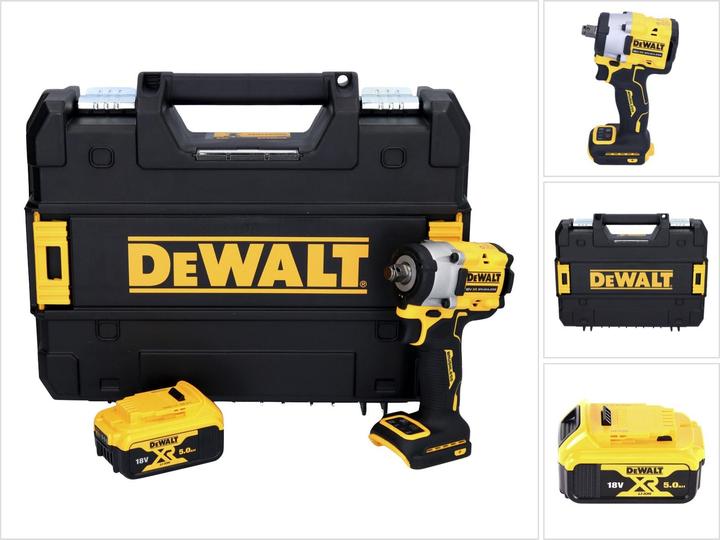 Actual product image DeWalt DCF 921 NT Battery impact wrench 18 V 400 Nm 1/2" Brushless + 1x battery 5.0 Ah + TSTAK - without L (Rechargeable battery operated)